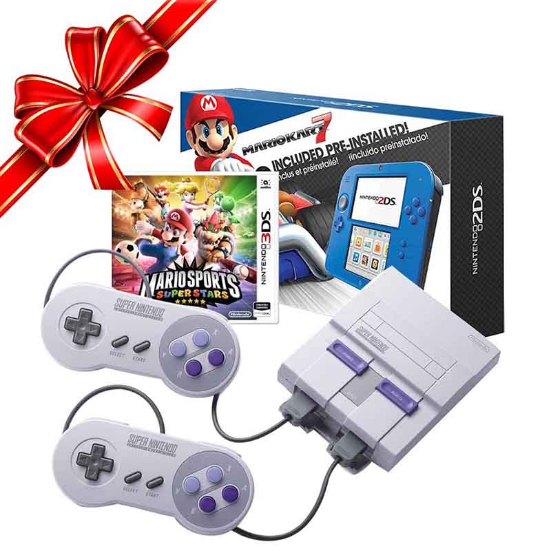 Consola SNES Classic + Nintendo 2ds Mario Kart +SM Sports