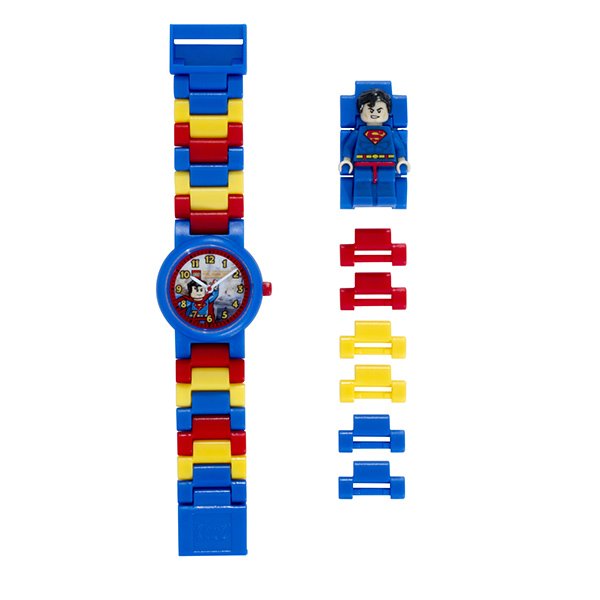 Reloj Lego DC Superman con minifigura de personaje para Niño.8020257