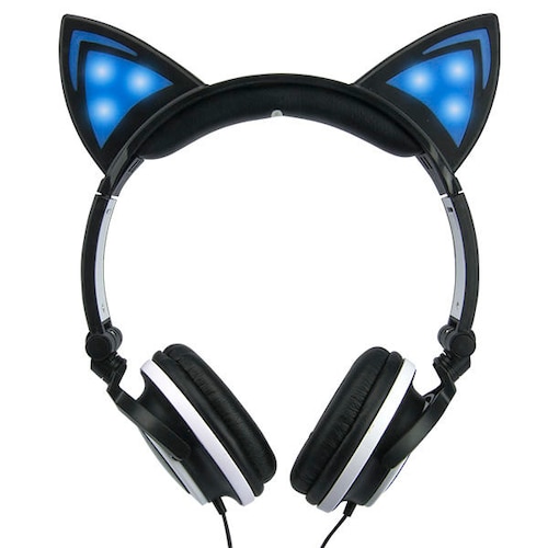 Audífonos de Diadema Head Set Cosplay Orejas de Gato Michi Neko Negro / Master / MS-EARCATB