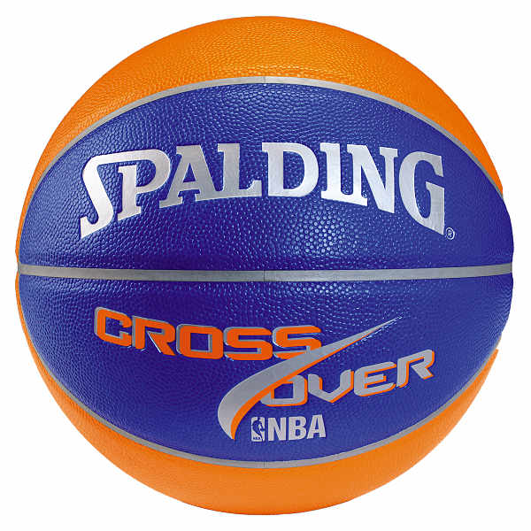 BALON BASQUETBOL SPALDING CROSSOVER NARANJA/AZUL PU #7