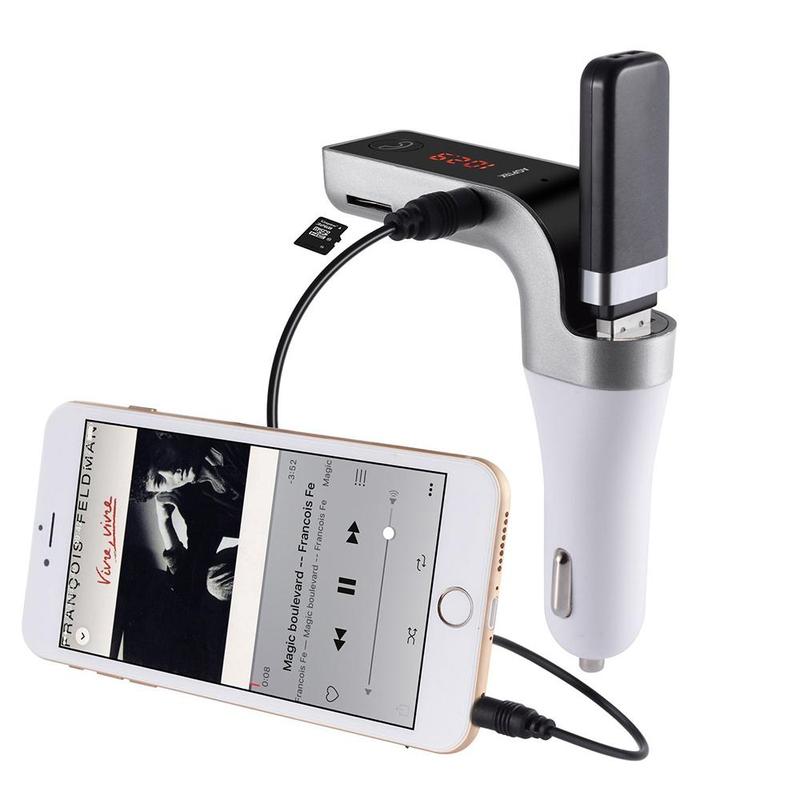 Redlemon Transmisor Bluetooth FM con Manos Libres, Soporte USB, Micro SD y Entrada Auxiliar Plug 3.5mm