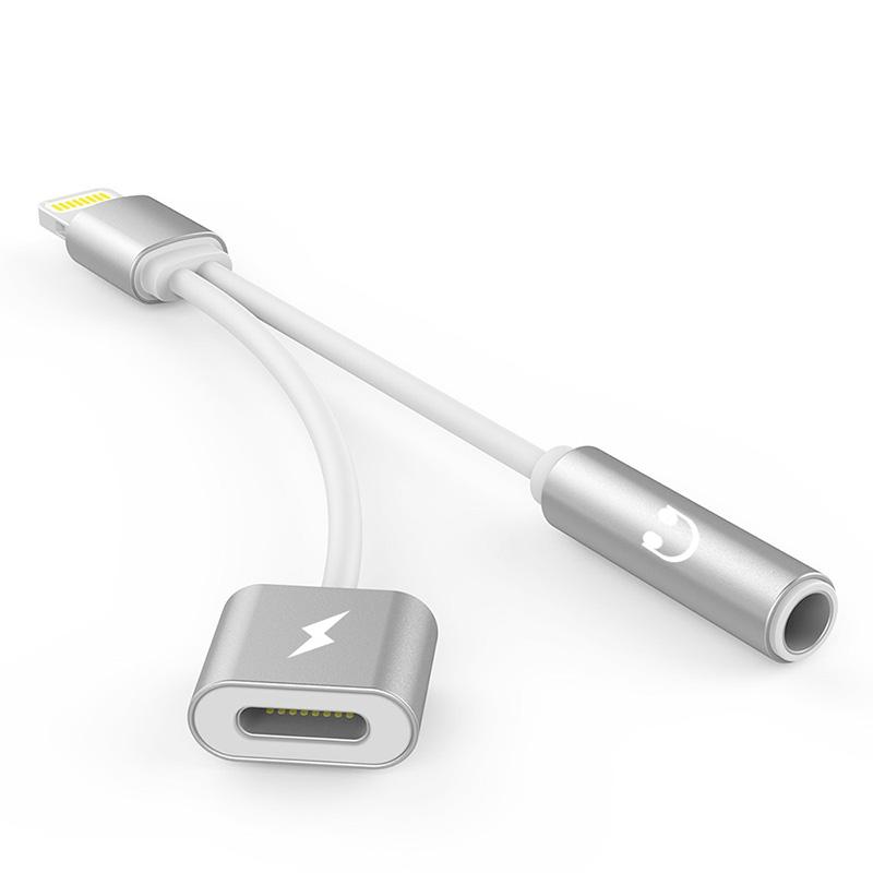 Adaptador para iPhone 7, 8 y X de Lightning a Audífono Universal 3.5mm y Carga (Lightning) Redlemon