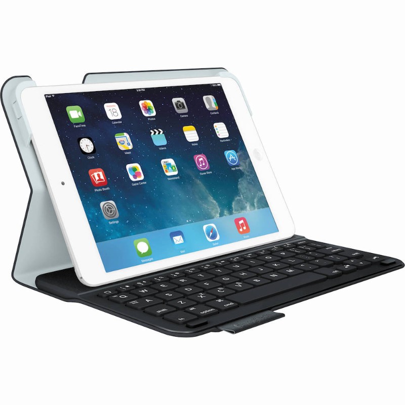 Teclado con funda Logitech Ultrathin teclado Folio para iPad mini Retina English Carbon negro