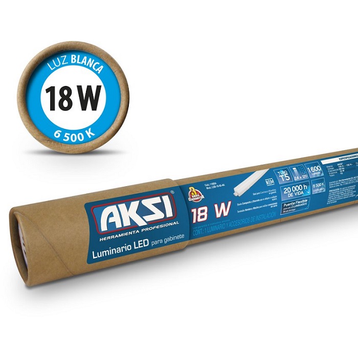 Luminario LED Aksi Para Gabinete Luz Blanca 120 Cm-18 W