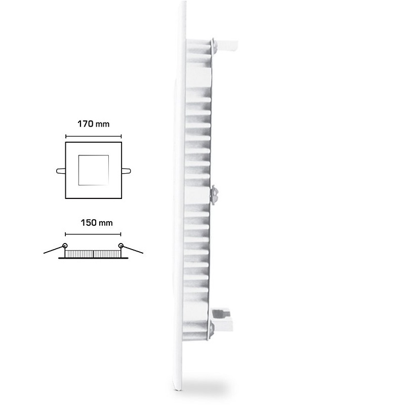 Luminario Empotrable LED Aksi Cuadrado-12W Luz Cálida