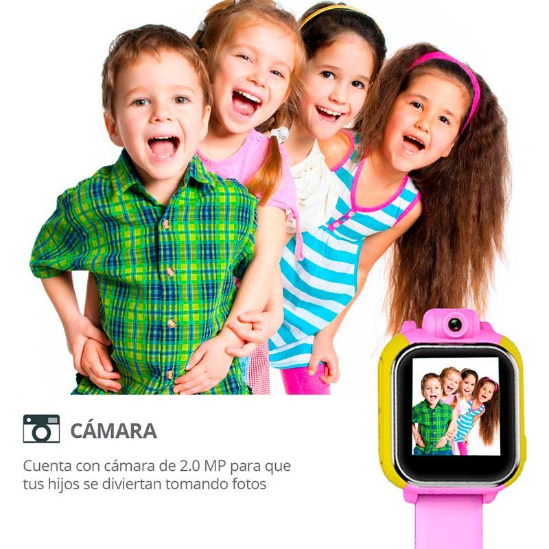Redlemon Smartwatch para Niños con Localizador GPS y Cámara de 2.0 MP, Resistente al Agua. Entrada para Chip SIM, Llamadas Bidireccionales y de Emergencia, Pantalla Touch, Permímetro de Seguridad, Batería Recargable de Larga Duración, Sistema Android. Kids Smart Watch