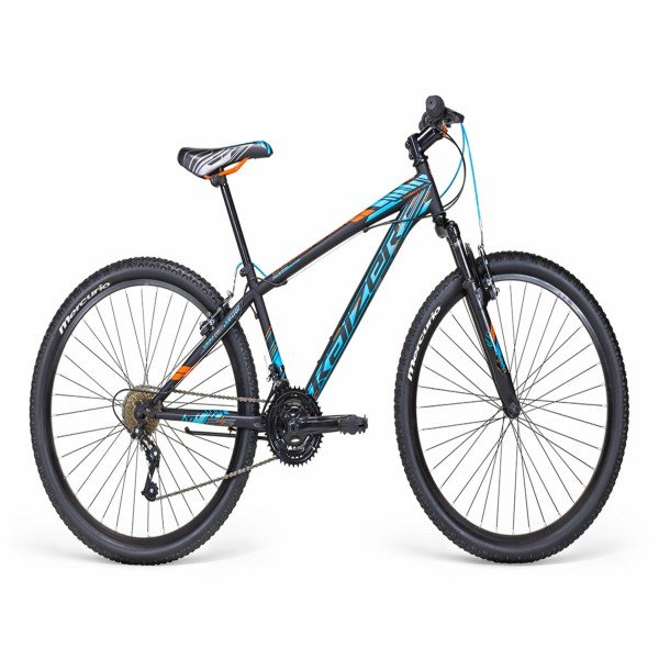  Bicicleta de Montaña MTB KAIZER R26 Negro Mate/Azul/ Naranja