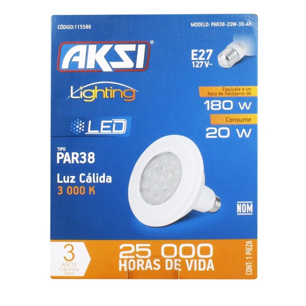 Foco LED PAR38 Aksi (Ilumina 180W)-Luz Calida