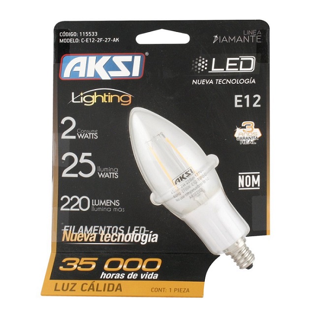 Foco LED E12 Aksi Tipo Vela (Ilumina 25W)