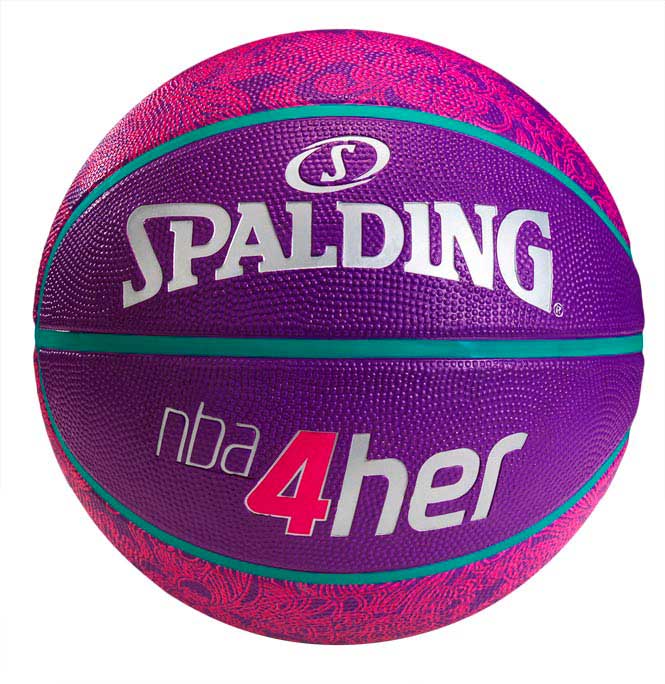 BALON BASQUETBOL SPALDING NBA 4HER PATTERN MORADO HULE #6