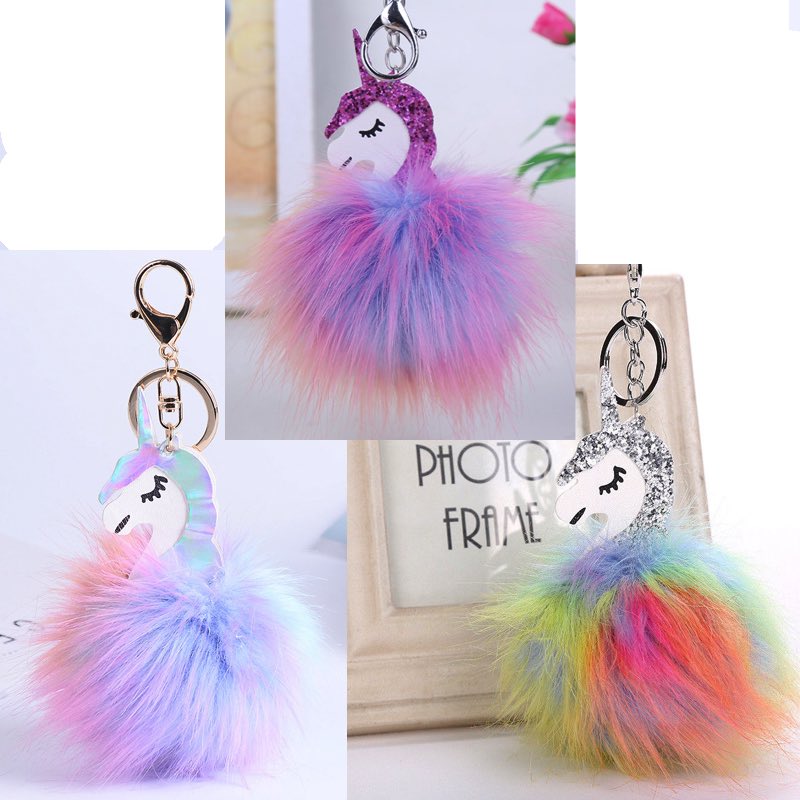 3 Pack Llaveros De Unicornio Con Borla