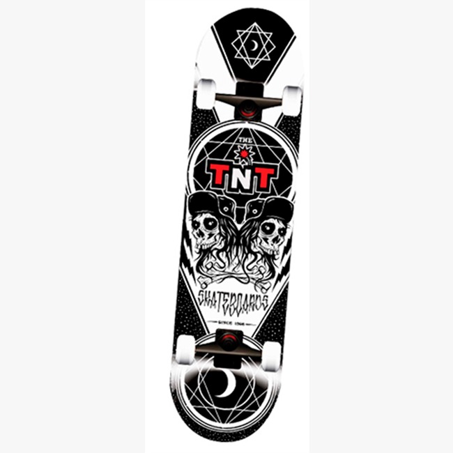 Patinetas TNT Semi-Profesionales Tablas Skate 7 Capas, Tabla De Maple Mod Black Skull