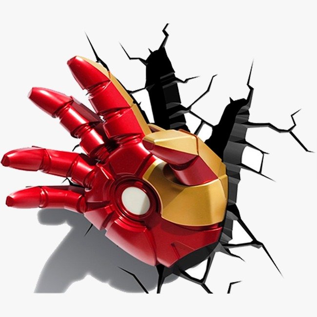 Lampara Decorativa Pared 3D Light Iron Man Mano Marvel