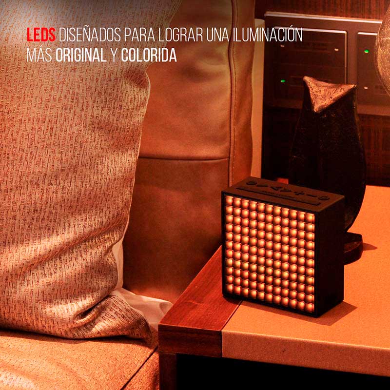 Bocina, Bluetooth, Divoom, Timebox con Pantalla de 121 LEDs de Colores RVA, Programables