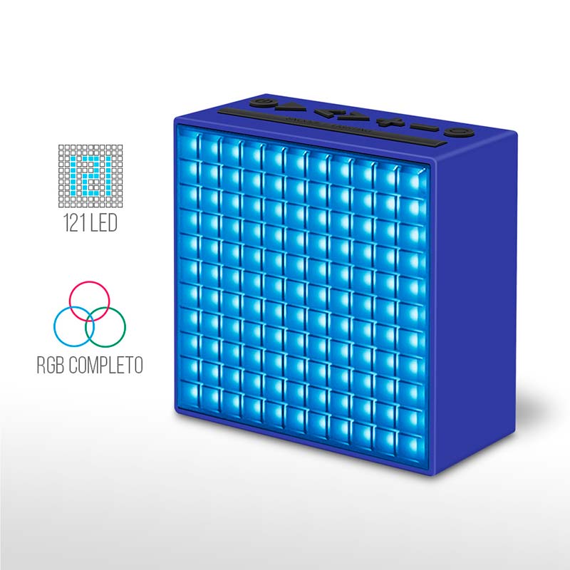 Bocina, Bluetooth, Divoom, Timebox con Pantalla de 121 LEDs de Colores RVA, Programables