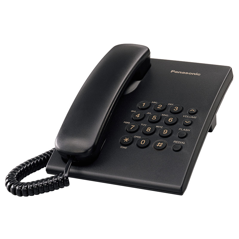 Teléfono Alámbrico KX-TS500MEB Compacto Panasonic Negro
