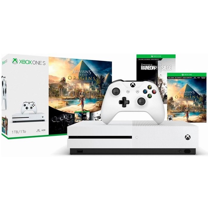 Xbox One S 1 TB Assassins Creed Origins y Rainbow Six Siege
