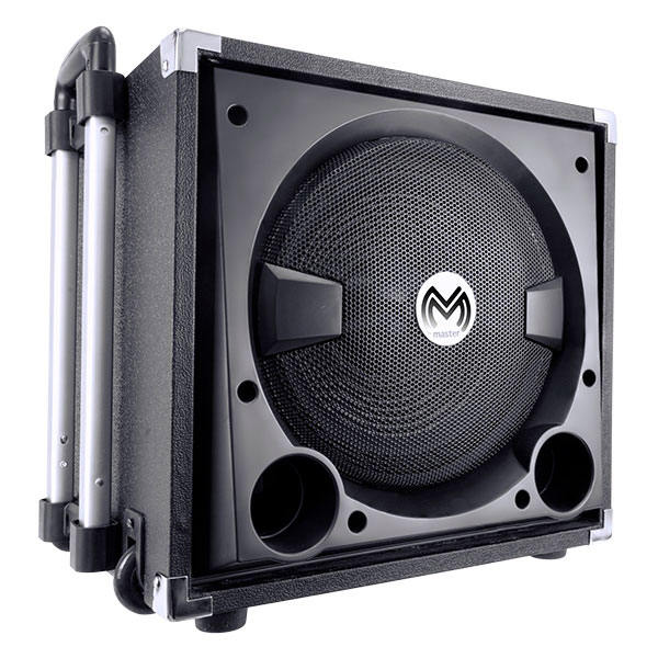 Master- Sistema de audio profesional, amplificado de 9,000 watts de potencia musical , gracias a sus dos satélites de 8” y su subwoofer amplificado de 12”