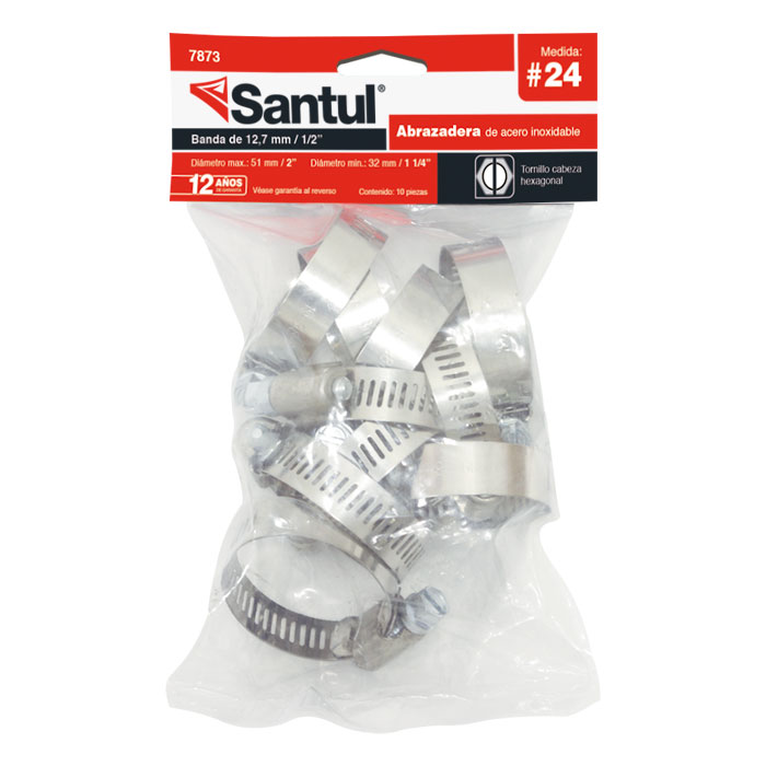 SANTUL 7873  Bolsa con 10 abrazaderas de 1 1/4"