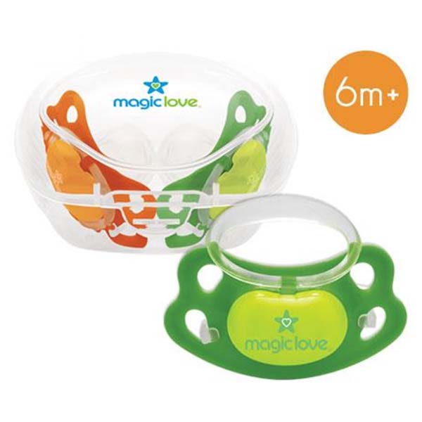 Set de 2 chupones 1(6m-12m) (verde y anaranjado)