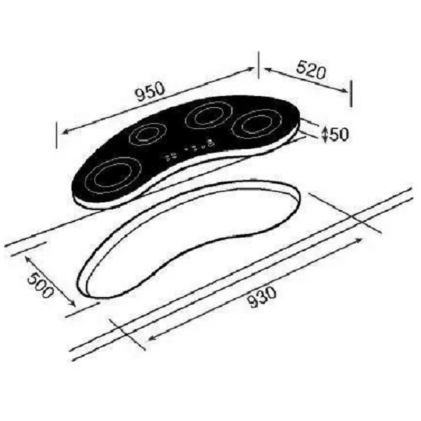 PARRILLA TEKA Vitrocerámica VR TC 95 Eléctrica 95cm