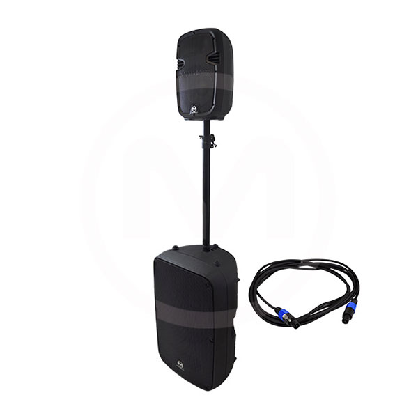 Master- sistema de audio profesional con 2 bocinas incluidas, 1 de 15 pulgadas y otra de 8 pulgadas y con una potencia de 6000 watts