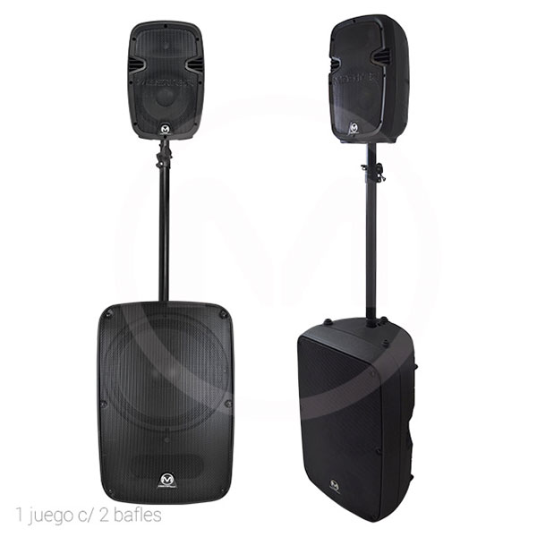 Master- sistema de audio profesional con 2 bocinas incluidas, 1 de 15  pulgadas y otra de 8 pulgadas y con una potencia de 6000 watts