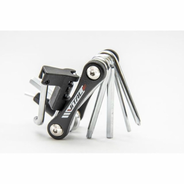 Multi Herramientas 11 en 1 Vital 404116 con corta cadena negro/cromo