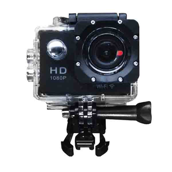 Cámara Deportiva Video HD 1080p Wifi Pantalla 1.5" Funda Prueba Agua y Accesorios tipo Gopro