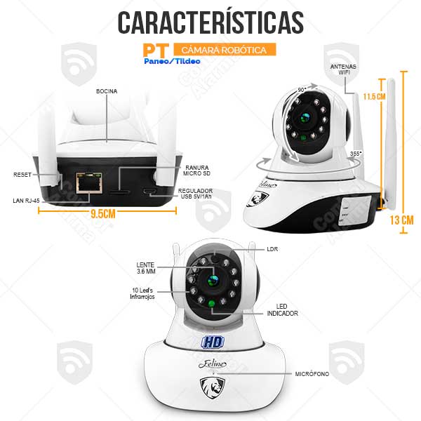 Camaras Ip Robot Seguridad Wifi Vigilancia Hd Dvr 128 Gb Blanca