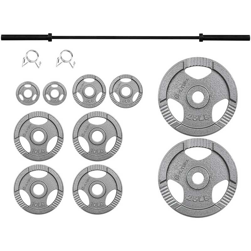 Kit Olímpico de Pesas Barra Recta, Discos - 105LBS Set Kit No.15