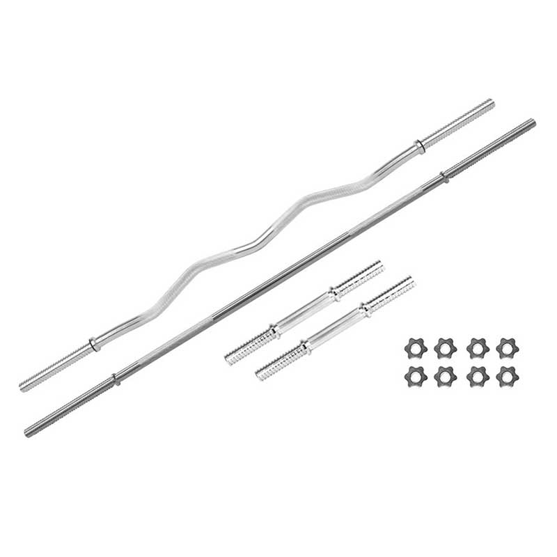 Kit de Pesas Barra Recta, Barra Z, Par de Mancuernas, Discos - 100LBS Set Kit No.4