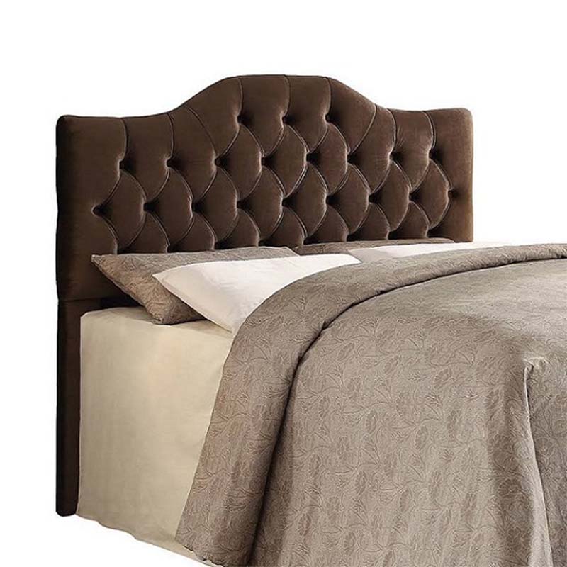 Cabecera King Size Tapizada en Terciopelo Color Café - Coaster 300533K