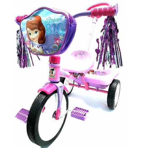 Triciclo Apache Princesa Sofia Con Cajuela Y Barra De Empuje Rodada 12