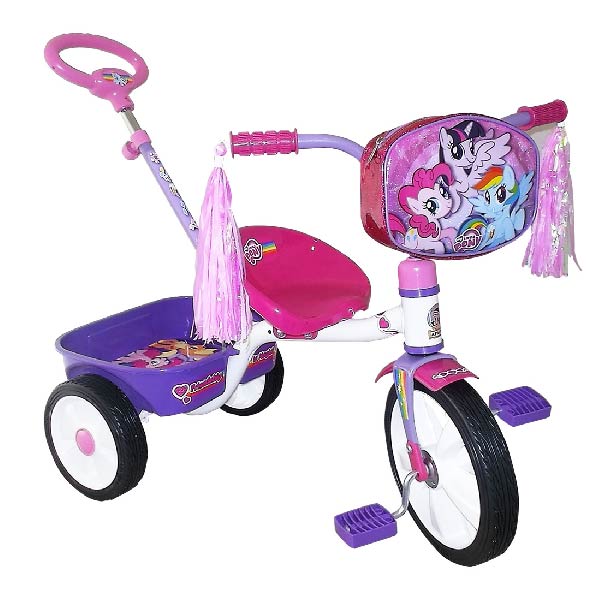 Triciclo Apache My Little Ponny Con Cajuela Y Barra De Empuje