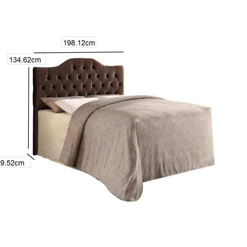 Cabecera King Size Tapizada en Terciopelo Color Café - Coaster 300533K