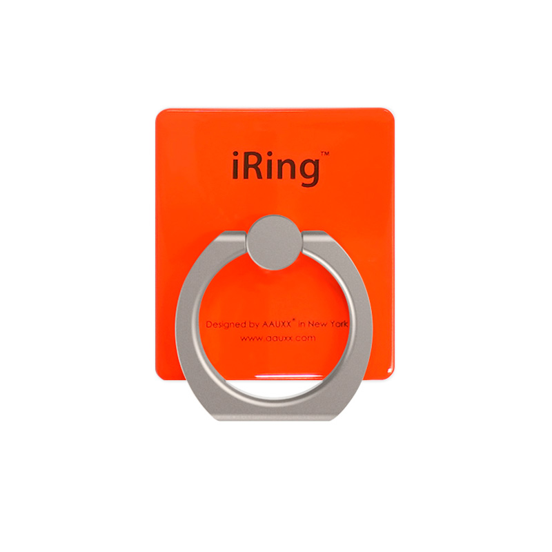 iRing Soporte para Celular Premium Naranja + base Hook para situar