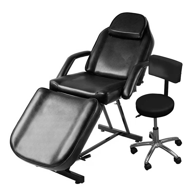 Silla Reclinable Para Faciales Con Banco Onof - Negro