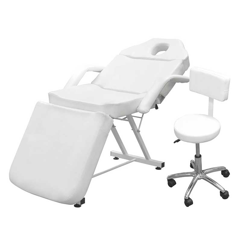 Silla Reclinable Para Faciales Con Banco Onof - Blanco