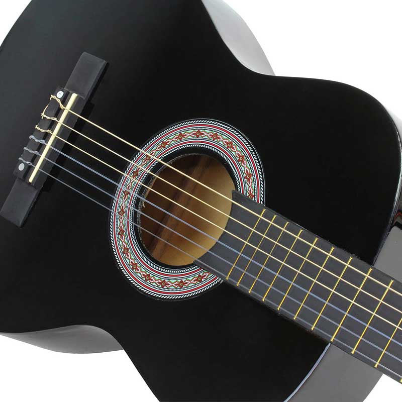 Guitarra Acustica Con Maletin Y Accesorios De Regalo - Negro