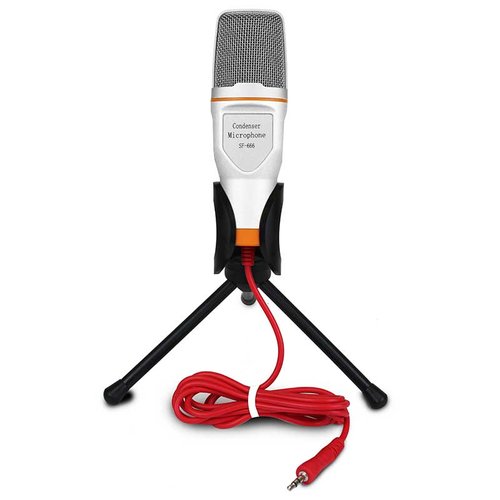 Microfono Condensador Mini Tripie Plug Semiprofesional - Blanco