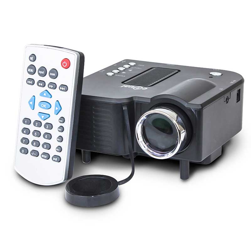 eQual Mini Proyector Led Portátil Hd Vga Hdmi Usb Sd Bocina - Blanco