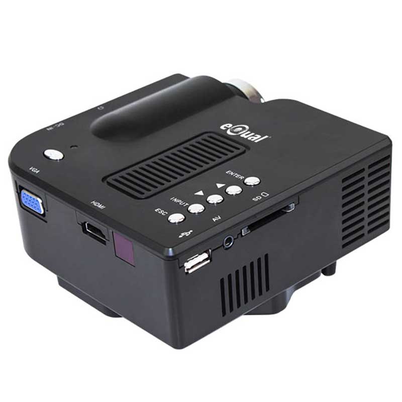 eQual Mini Proyector Led Portátil Hd Vga Hdmi Usb Sd Bocina - Blanco