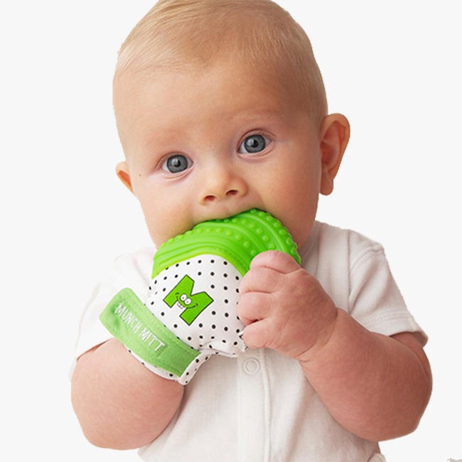 Munch Mitt - Mordedera Para Bebés, Guante De Dentición Verde