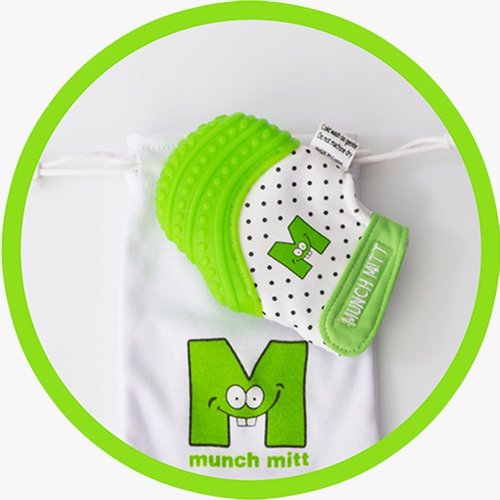 Munch Mitt - Mordedera Para Bebés, Guante De Dentición Verde