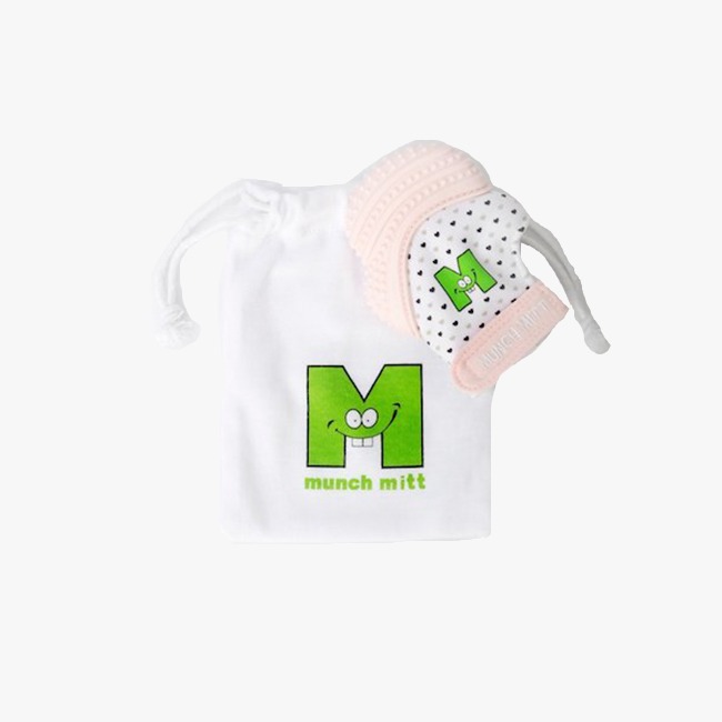 Munch Mitt - Mordedera Para Bebés, Guante De Dentición Rosa Pastel