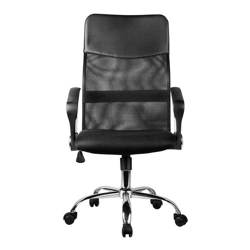 Sillon De Oficina Ejecutivo Onof Cromado Silla - Negro