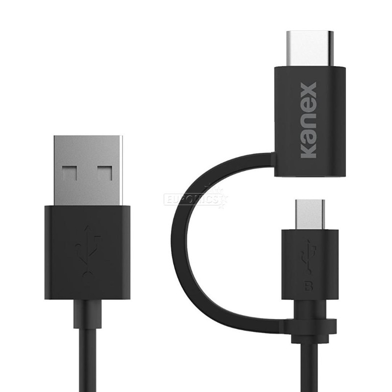 Kanex USB-C ChargeSync Cable con Micro-USB Adapter - 4 ft/1.2 m negro