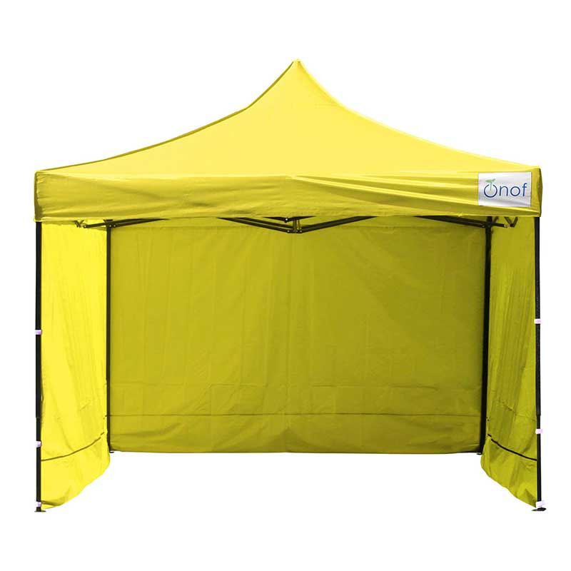 Toldo Plegable Carpa 3 X 3 Mts Mas Pared Acero Lona Impermeable - Amarillo