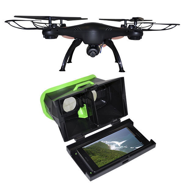 DRONE CUADRACOPTERO CON LENTES VR Y CONTROL 30MTS MASTER MS-DRONEVR